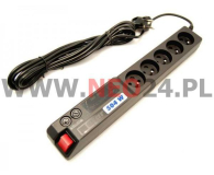 HSK DATA Listwa zasilająca ACAR 504W Czarna 3 M (ALP-ACAR504W---03) - 1414881 - zdjęcie 1